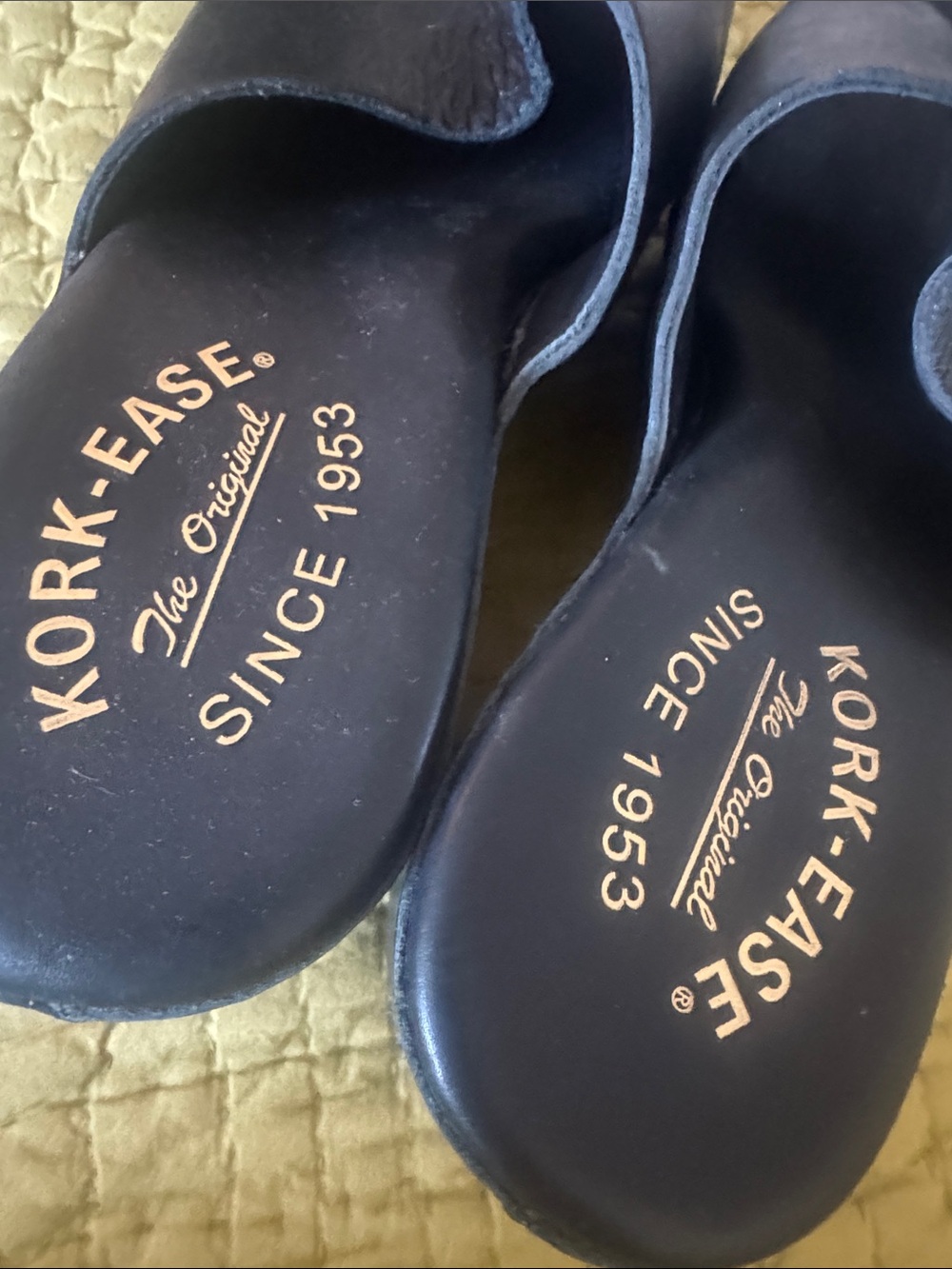Kork-Ease Black Leather Slide Wedge Mules. 6.5. New - Picture 2 of 5